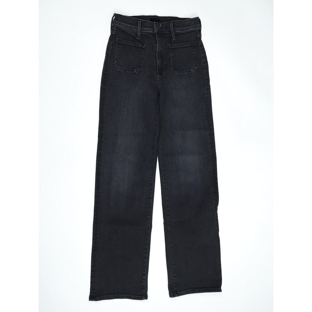 MOTHER Rambler Zip Sneak Washed Black Straight Leg Jeans Patch Pocket 25 Capsule - Picture 5 of 16